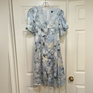 Dolce Viva Collection Collared Printed‎ cottagecore Midi Dress Size Medium